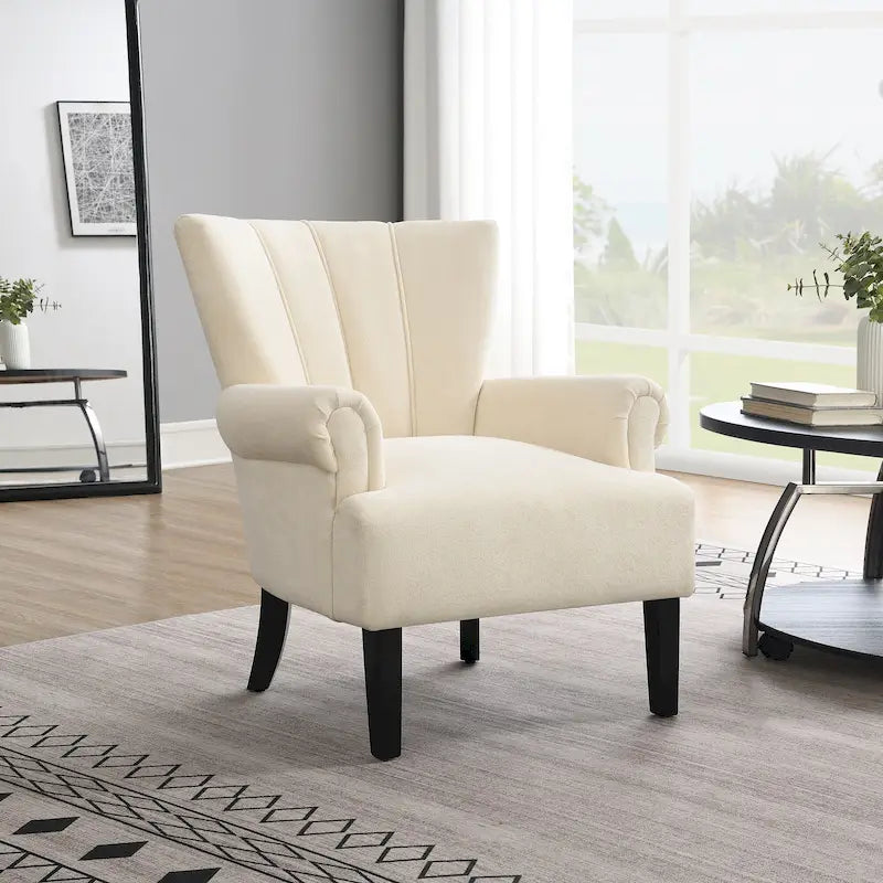 29   Fauteuil rembourré en mousse haute densité avec dossier cannelé