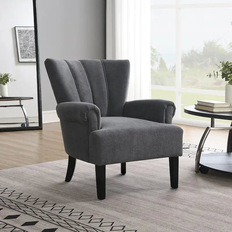 29   Upholstered Arm Chair with High-Density Foam and Channel Back