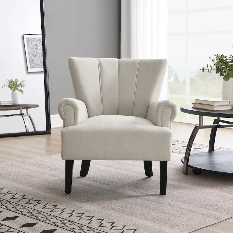 29   Fauteuil rembourré en mousse haute densité avec dossier cannelé