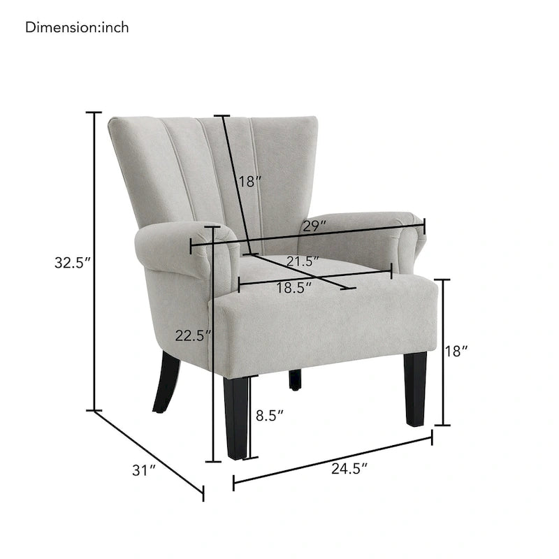 29   Fauteuil rembourré en mousse haute densité avec dossier cannelé