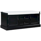 Banc de rangement capitonné de style campagnard avec 2 tiroirs et 2 placards