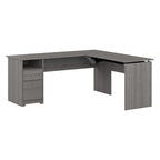 Bureau assis-debout en L à 3 positions de 72 po de large par