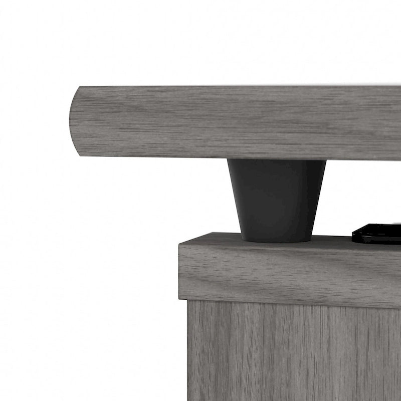 Bureau assis-debout en L à 3 positions de 72 po de large par