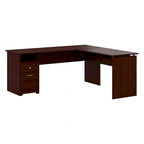 Bureau assis-debout en L à 3 positions de 72 po de large par