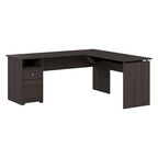 Bureau assis-debout en L à 3 positions de 72 po de large par