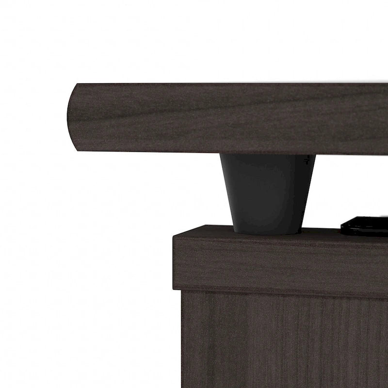 Bureau assis-debout en L à 3 positions de 72 po de large par