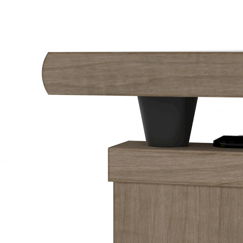 Bureau assis-debout en L à 3 positions de 72 po de large par