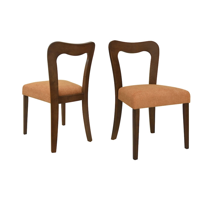 - Chaises de salle à manger modernes rembourrées Ethan (lot de 2) avec dossier ouvert