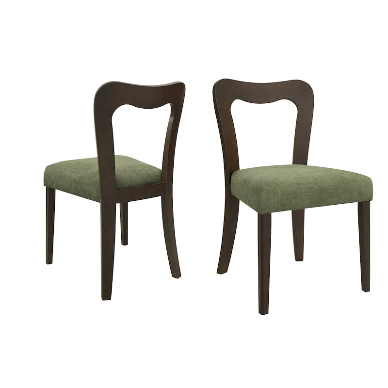 - Chaises de salle à manger modernes rembourrées Ethan (lot de 2) avec dossier ouvert