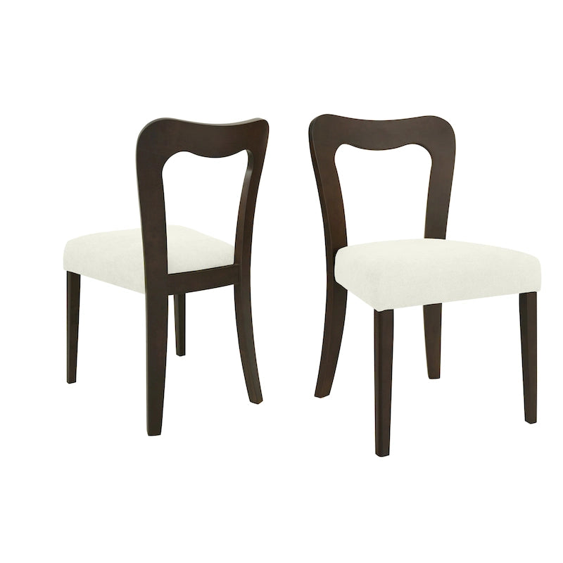 - Chaises de salle à manger modernes rembourrées Ethan (lot de 2) avec dossier ouvert
