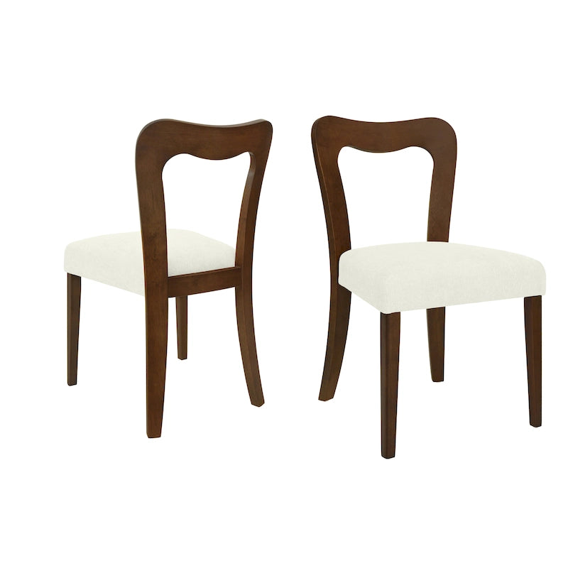 - Chaises de salle à manger modernes rembourrées Ethan (lot de 2) avec dossier ouvert