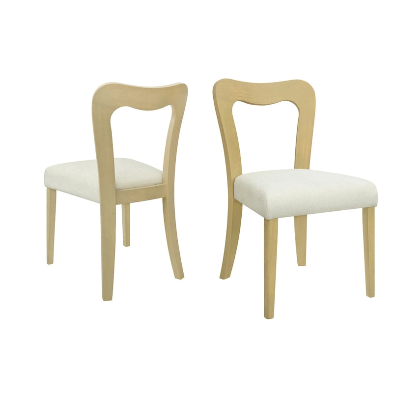  - Ethan Modern Upholstered Dining Chair Set of 2 with Open-Back Design