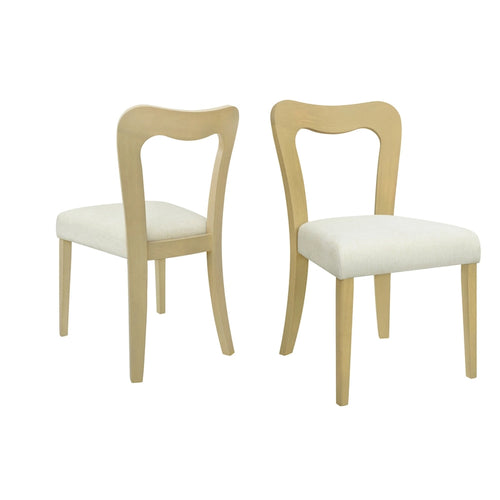  - Ethan Modern Upholstered Dining Chair Set of 2 with Open-Back Design