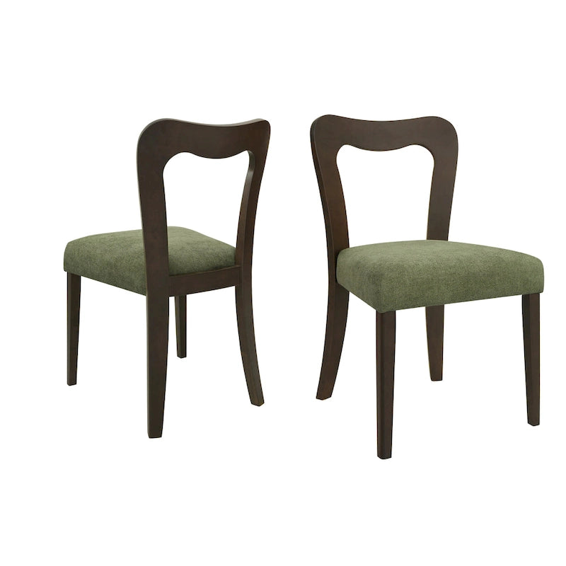 - Chaises de salle à manger modernes rembourrées Ethan (lot de 2) avec dossier ouvert