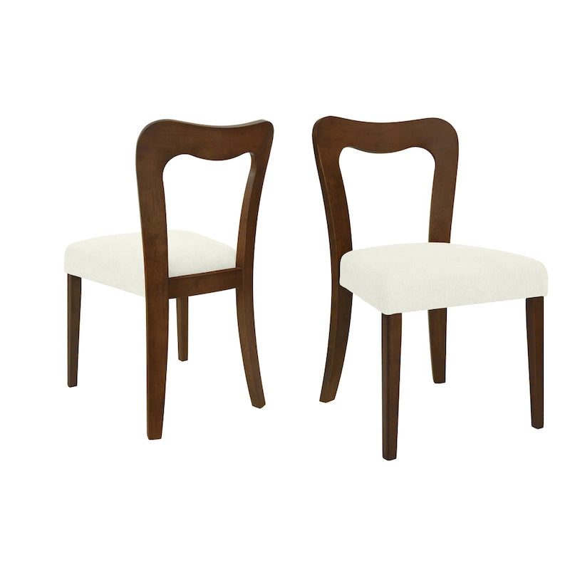 - Chaises de salle à manger modernes rembourrées Ethan (lot de 2) avec dossier ouvert