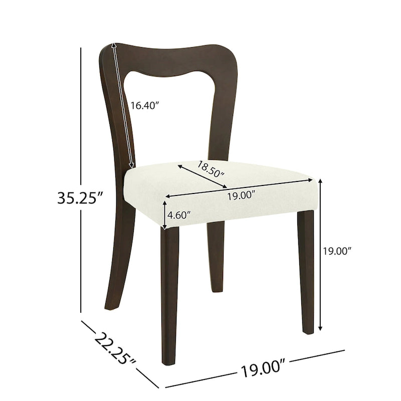 - Chaises de salle à manger modernes rembourrées Ethan (lot de 2) avec dossier ouvert