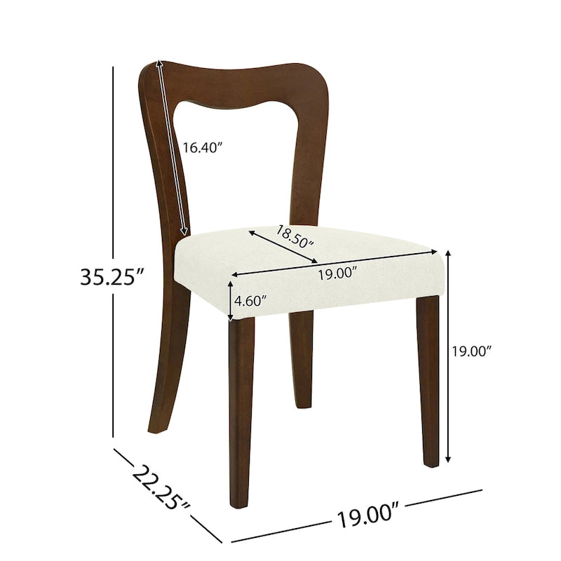 - Chaises de salle à manger modernes rembourrées Ethan (lot de 2) avec dossier ouvert
