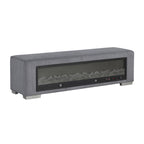 Banc Goffney Chenille avec simulateur de cheminée et audio Bluetooth