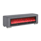 Banc Goffney Chenille avec simulateur de cheminée et audio Bluetooth