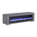 Banc Goffney Chenille avec simulateur de cheminée et audio Bluetooth