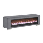 Banc Goffney Chenille avec simulateur de cheminée et audio Bluetooth