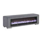 Banc Goffney Chenille avec simulateur de cheminée et audio Bluetooth