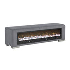Banc Goffney Chenille avec simulateur de cheminée et audio Bluetooth