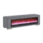 Banc Goffney Chenille avec simulateur de cheminée et audio Bluetooth