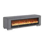 Banc Goffney Chenille avec simulateur de cheminée et audio Bluetooth