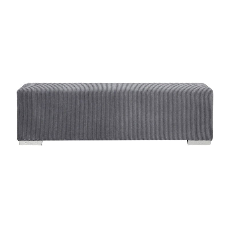 Banc Goffney Chenille avec simulateur de cheminée et audio Bluetooth