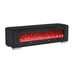 Banc Goffney Chenille avec simulateur de cheminée et audio Bluetooth