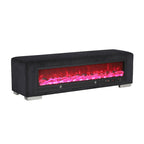 Banc Goffney Chenille avec simulateur de cheminée et audio Bluetooth