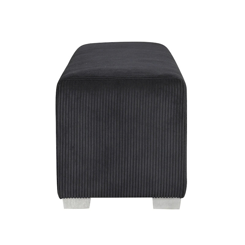 Banc Goffney Chenille avec simulateur de cheminée et audio Bluetooth