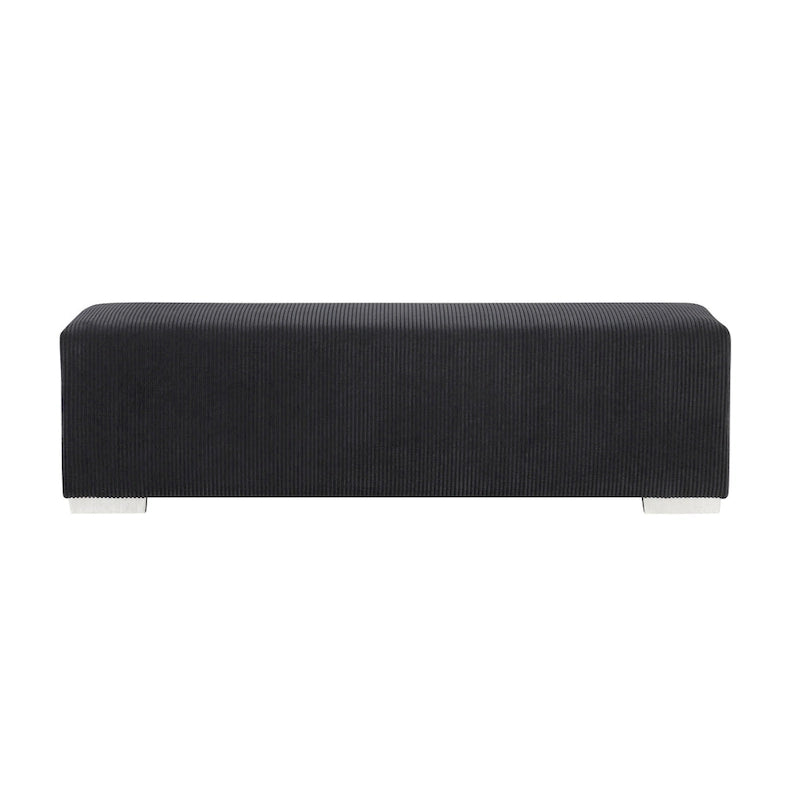 Banc Goffney Chenille avec simulateur de cheminée et audio Bluetooth