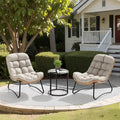 Fauteuil Papasan 2 pièces en rotin PE avec coussin pour intérieur et extérieur