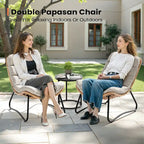 Fauteuil Papasan 2 pièces en rotin PE avec coussin pour intérieur et extérieur