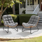 Fauteuil Papasan 2 pièces en rotin PE avec coussin pour intérieur et extérieur