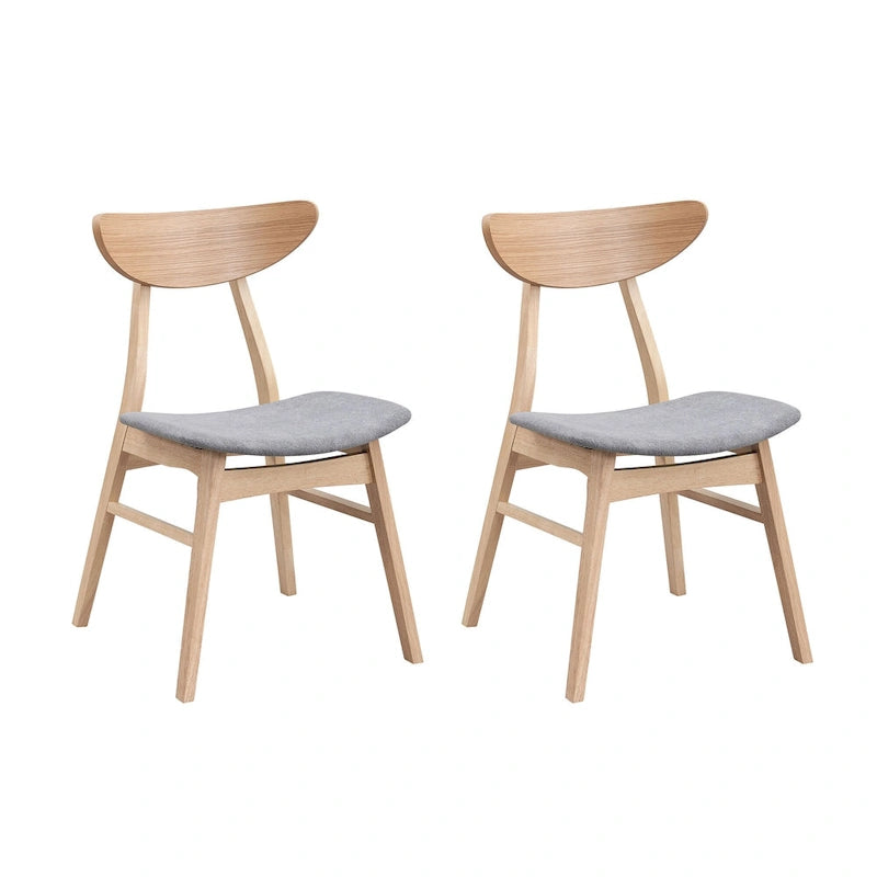 Ensemble table à manger en bois pour 4 personnes, 5 pièces, avec table carrée et 4 chaises rembourrées en tissu