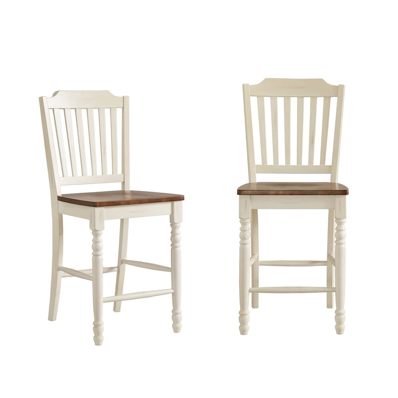 Chaises de comptoir bicolores Brunico (lot de 2)