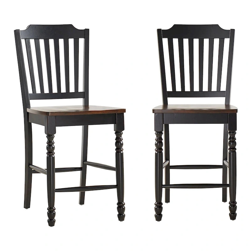 Chaises de comptoir bicolores Brunico (lot de 2)