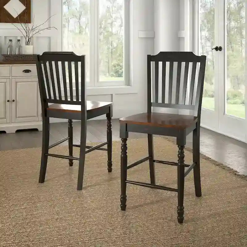 Chaises de comptoir bicolores Brunico (lot de 2)
