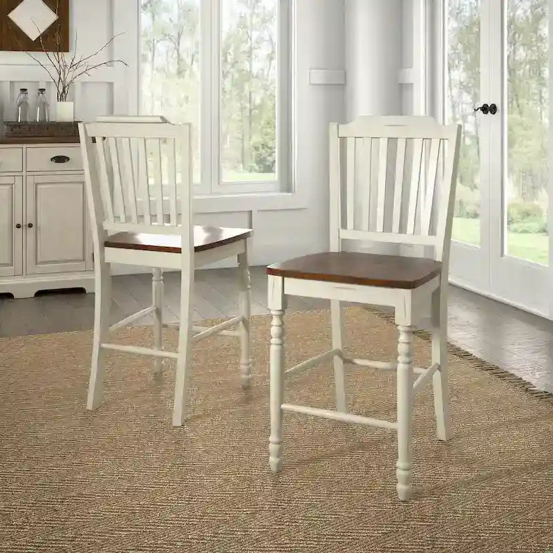Chaises de comptoir bicolores Brunico (lot de 2)