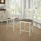 Chaises de comptoir bicolores Brunico (lot de 2)