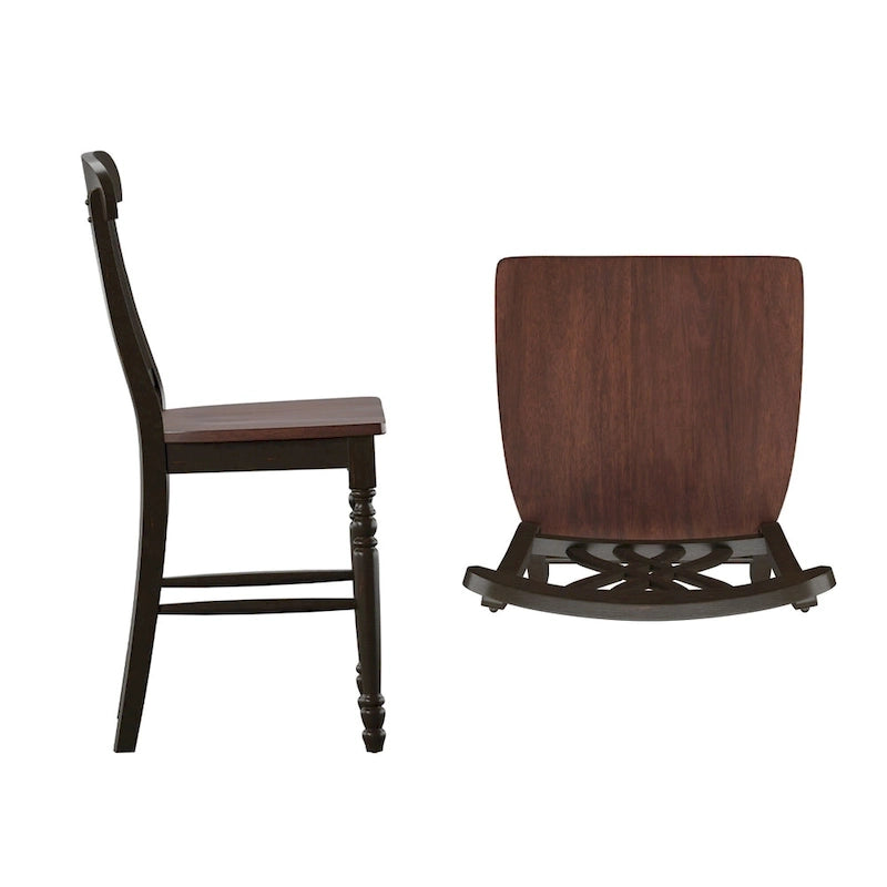 Chaises de comptoir bicolores Brunico (lot de 2)