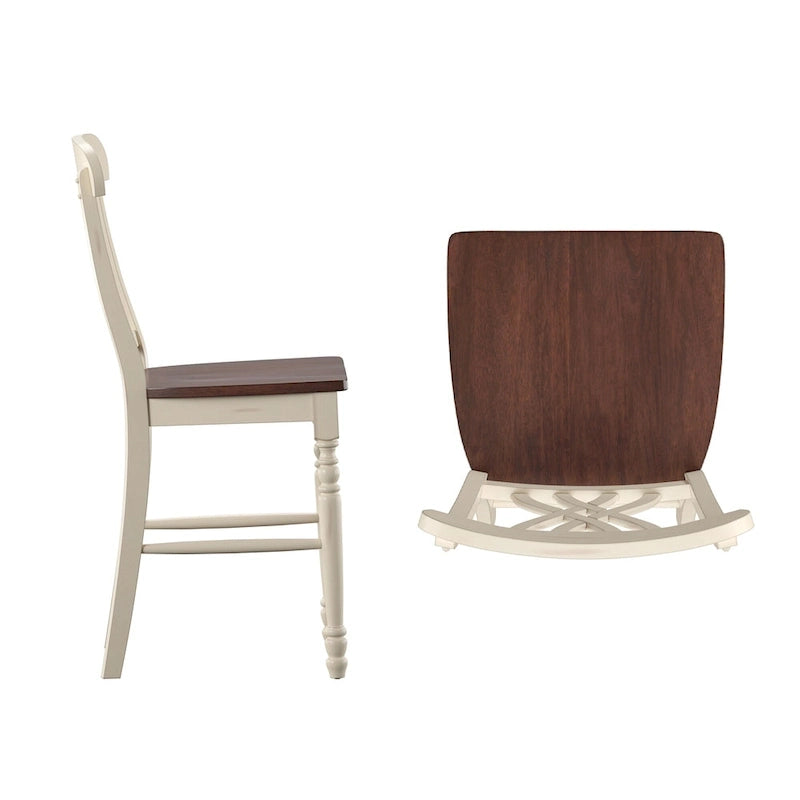 Chaises de comptoir bicolores Brunico (lot de 2)