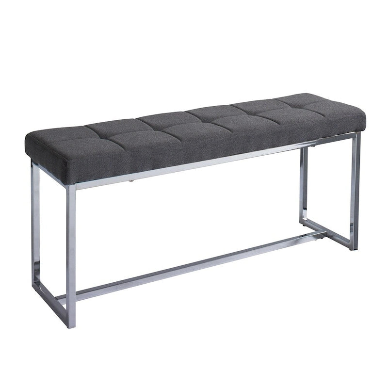 Banc en tissu moderne Kennedy avec base chromée