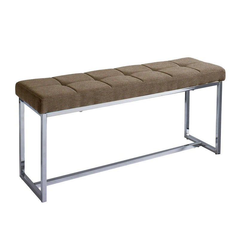 Banc en tissu moderne Kennedy avec base chromée
