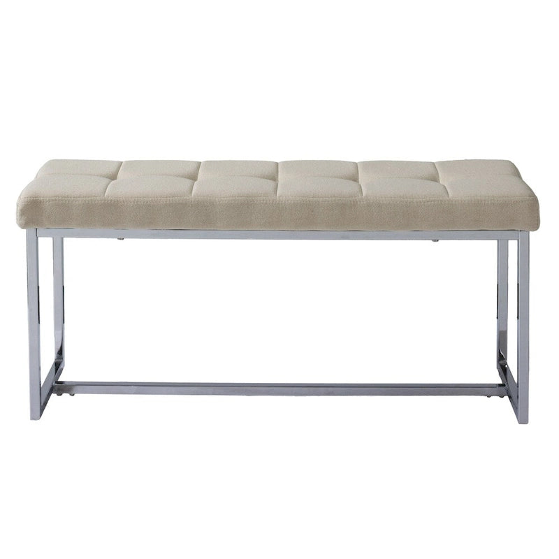 Banc en tissu moderne Kennedy avec base chromée