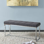Banc en tissu moderne Kennedy avec base chromée
