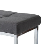 Banc en tissu moderne Kennedy avec base chromée